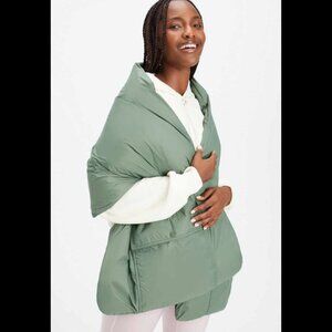 Fabletics Puffer Scarf Smoke Green OS